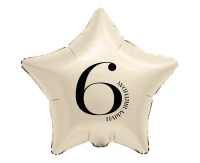 Foil Balloon 18" - Star with Number "6" (creamy)
